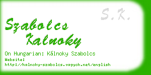szabolcs kalnoky business card