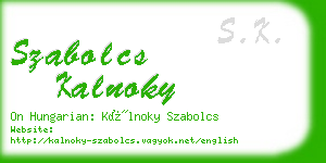 szabolcs kalnoky business card